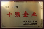 2010年度天长市十强企业(牌匾)